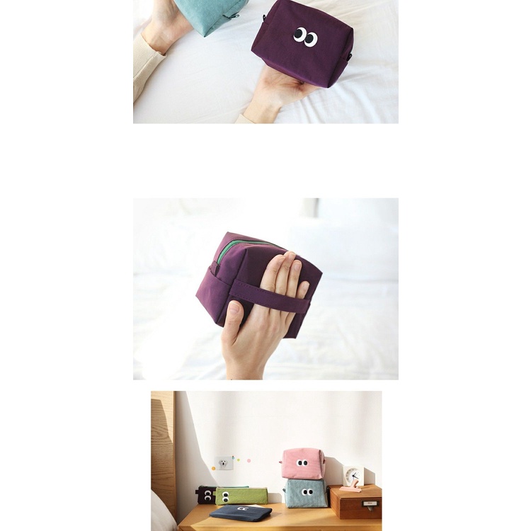 Túi Đựng Mỹ Phẩm Cỡ Lớn Chống Thấm Nước Thiết Kế Hình Đôi Mắt Dễ Thương Phong Cách Hàn