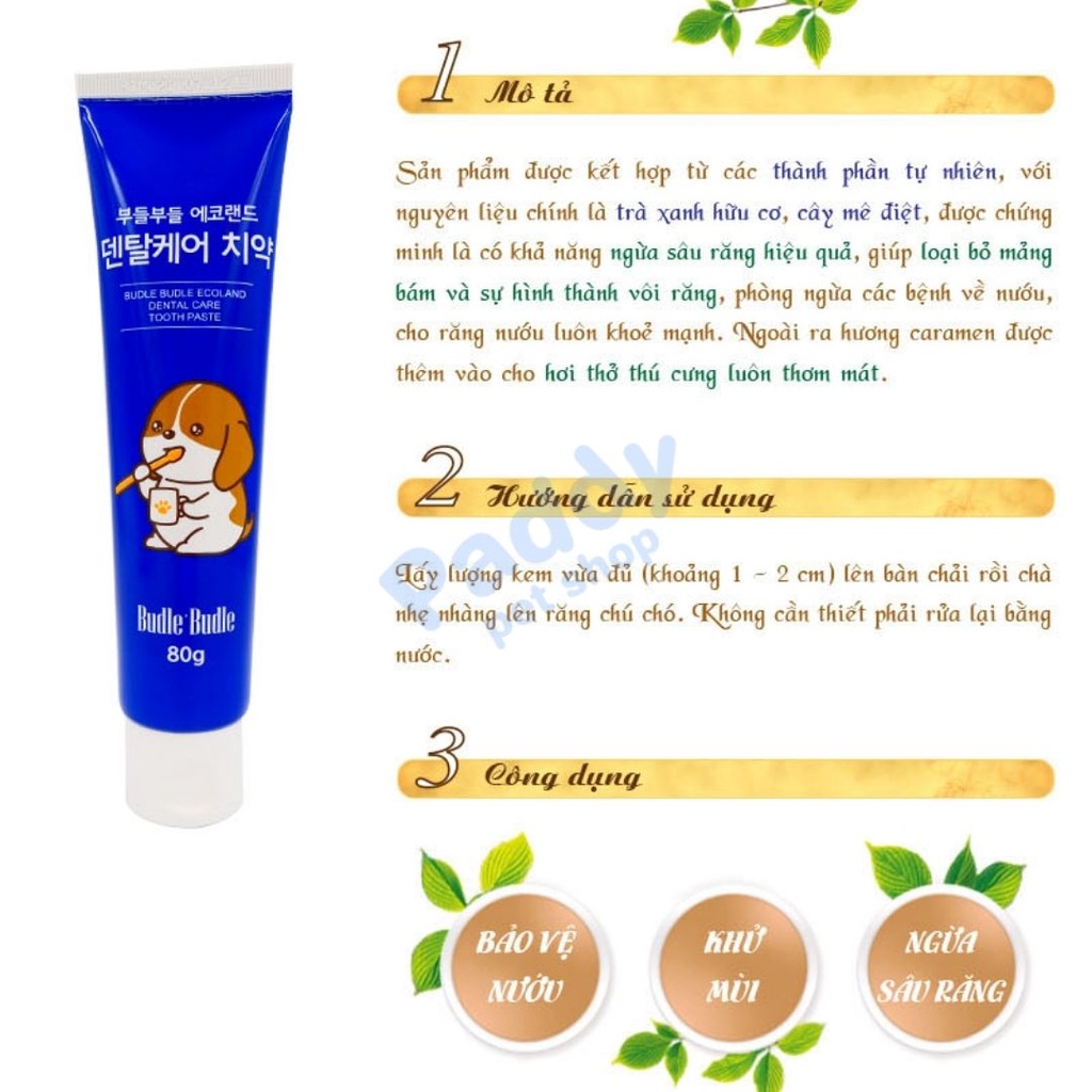 Kem Đánh Răng Budle Thảo Dược Ăn Được Cho Chó
