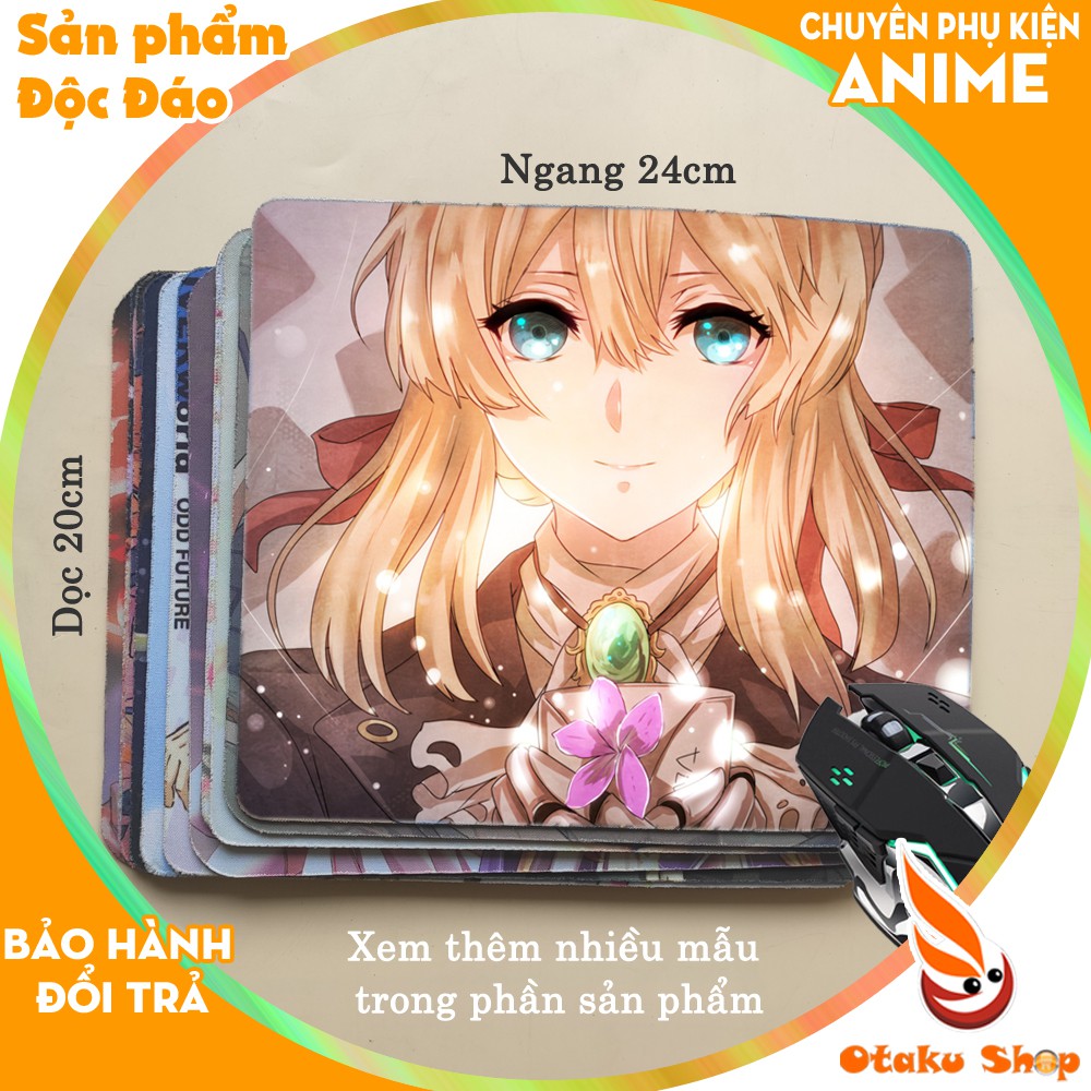 <18 mẫu 2 bộ> Lót chuột máy tính Anime Violet Evergarden, Saekano cỡ bàn di chuột lớn 20x24cm chất liệu mouse pad cao su