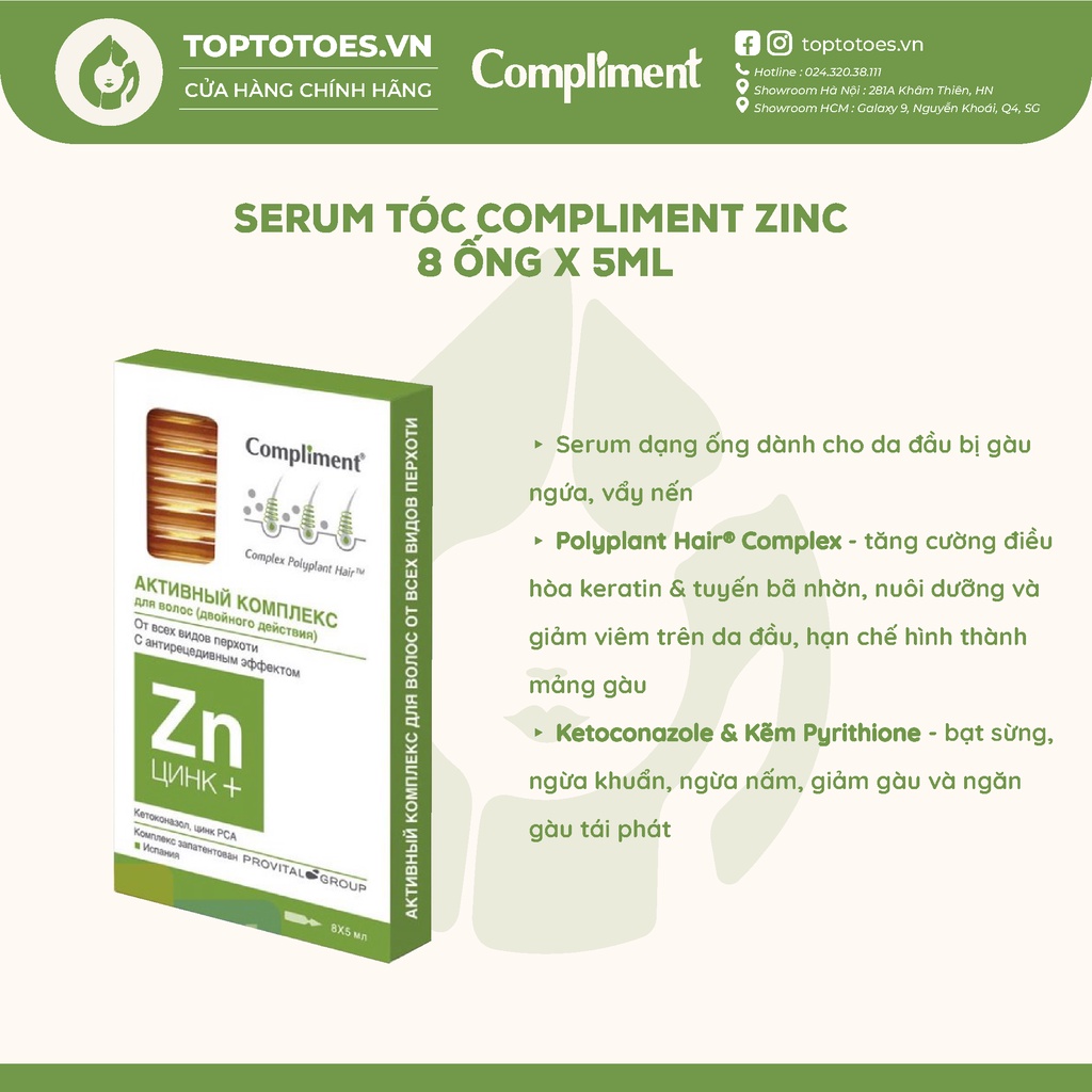 Xịt & Serum tóc Compliment Selen, Keratin, ZinC phục hồi, giảm rụng, kích mọc tóc, giảm gàu ngứa