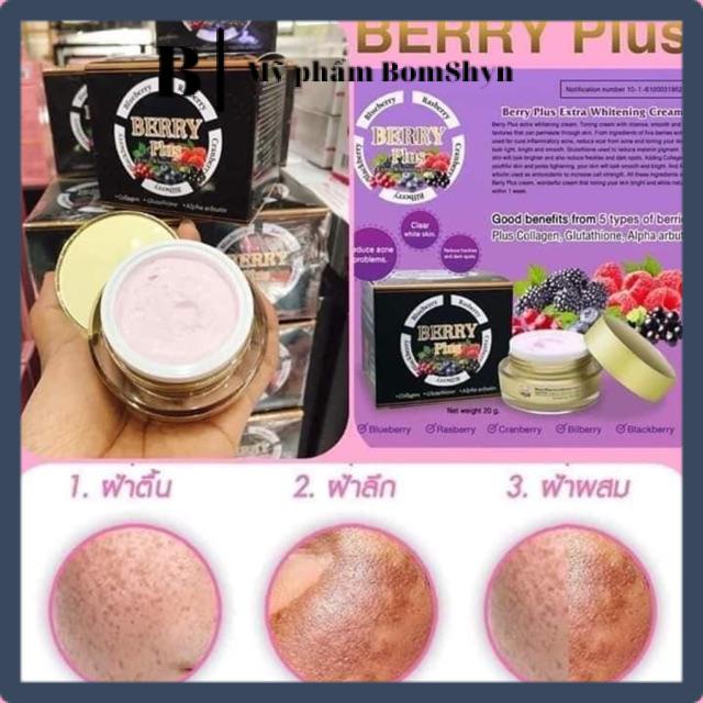 Kem Dưỡng Trắng Da Ban Đêm 4K Berry Plus 5x Thái Lan Chính Hãng, Mẫu Mới Date Mới 20gram Thái lan