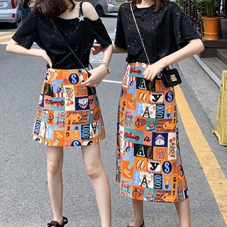 Chân váy chữ A họa tiết hoạt hình phong cách Hàn Quốc dành cho nữ