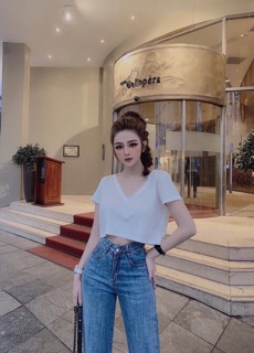 Áo crotop cổ tim