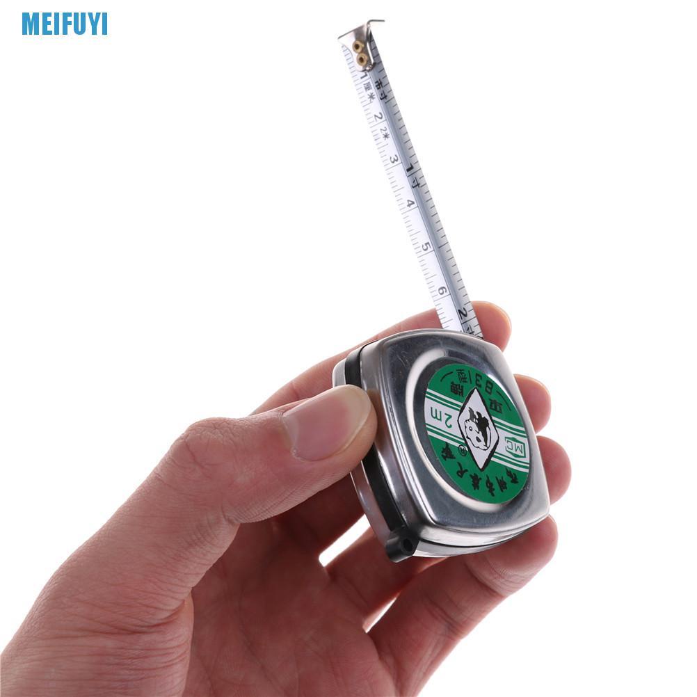 Thước dây mini bằng kim loại có thể thu gọn dài 2m