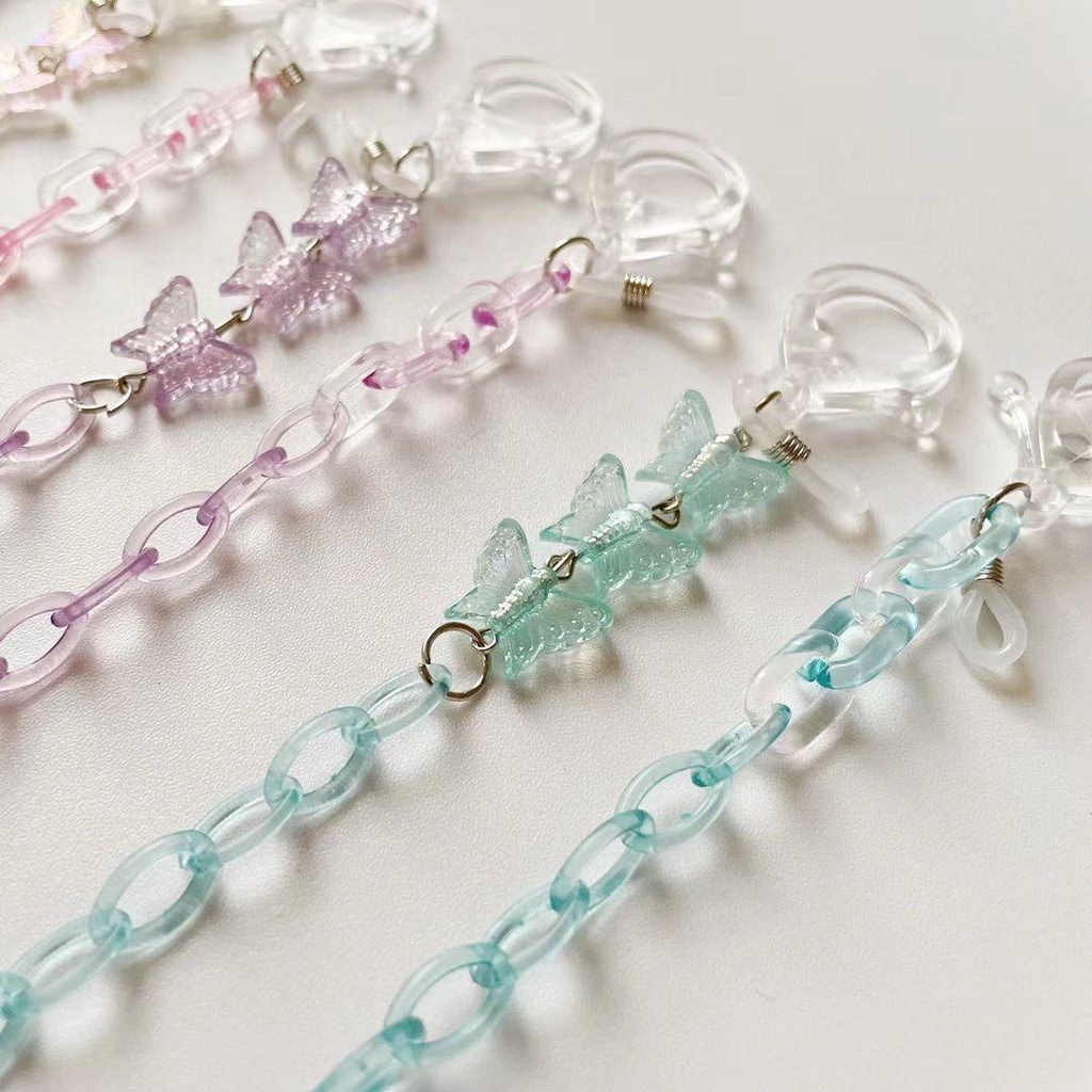 JUNE Dây Đeo Mắt Kính Chống Thất Lạc Bằng Acrylic Họa Tiết Hoạt Hình Dễ Thương Giá Đỡ