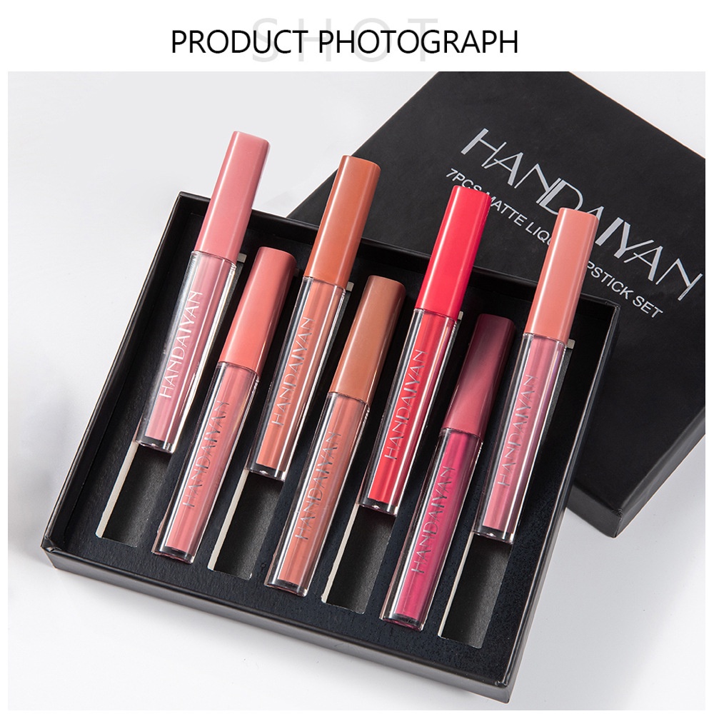 Bộ 7 Thỏi Son Kem Lì HANDAIYAN MATTE LIQUID LIPSTICK SET Thời Thượng Bền Màu Nội Địa Trung B10