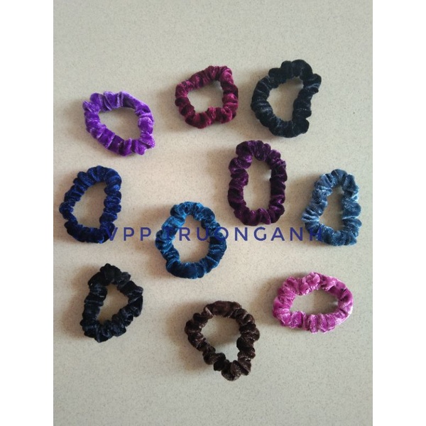 Dây cột tóc vải nhung Scrunchies bé, buộc tóc đuôi ngựa