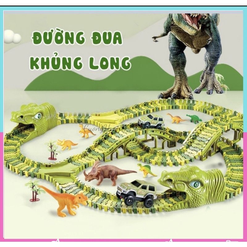 Bộ lắp ghép đường đua khủng long, đường hầm khủng long 240 chi tiết