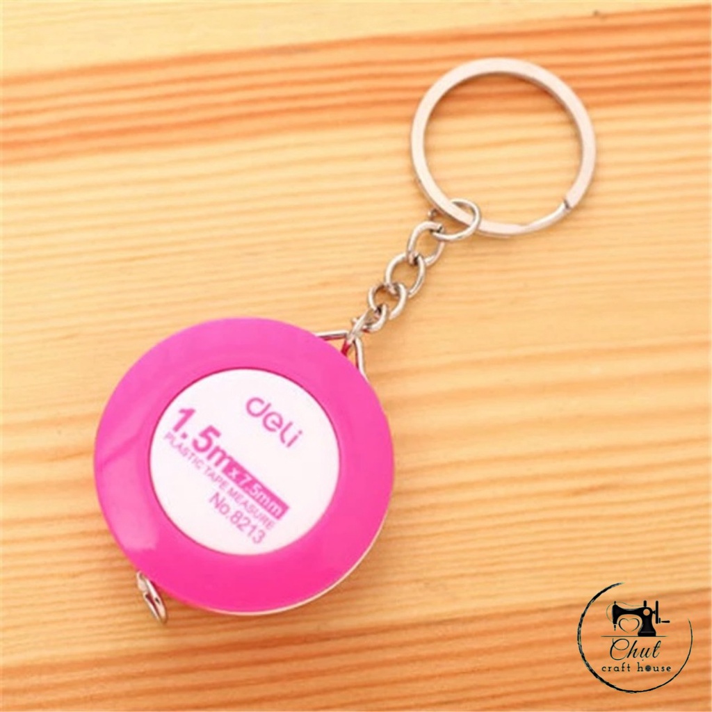 [Chính hãng] Thước cuộn DELI dây rút tự động - Dài 1m5 có móc treo tiện lợi