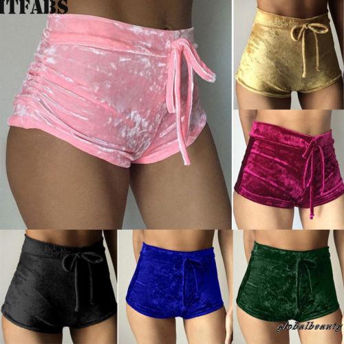 Quần đùi vải nhung lưng thun mềm dành cho phái đẹp | BigBuy360 - bigbuy360.vn