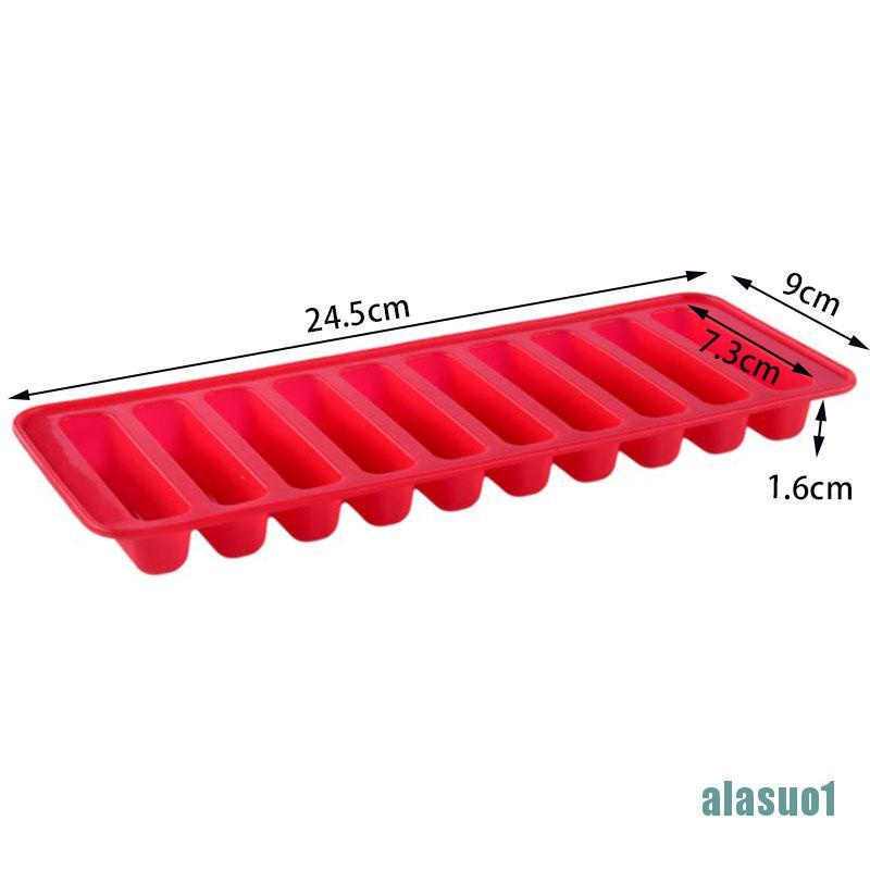 Khuôn silicon làm đá viên 10 ngăn hình dải dài DIY đa năng