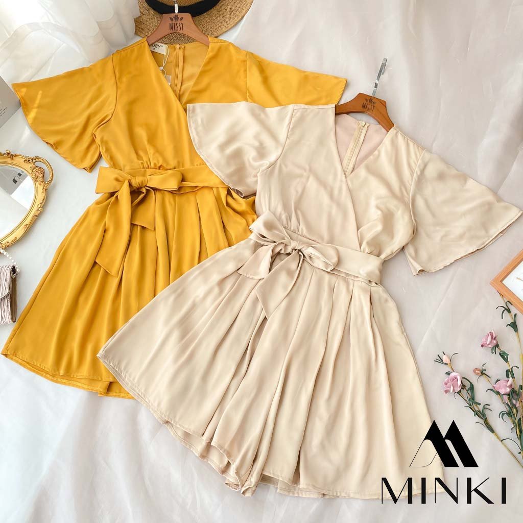 [SHOP ĐỒNG GIÁ] JUMPSUIT CÁNH TIÊN - CHẤT LIỆU CÁT TƠ NHẬP KHẨU - HÀNG THIẾT KẾ - MÀU NÂU ĐẤT/ CAM/ NUDE