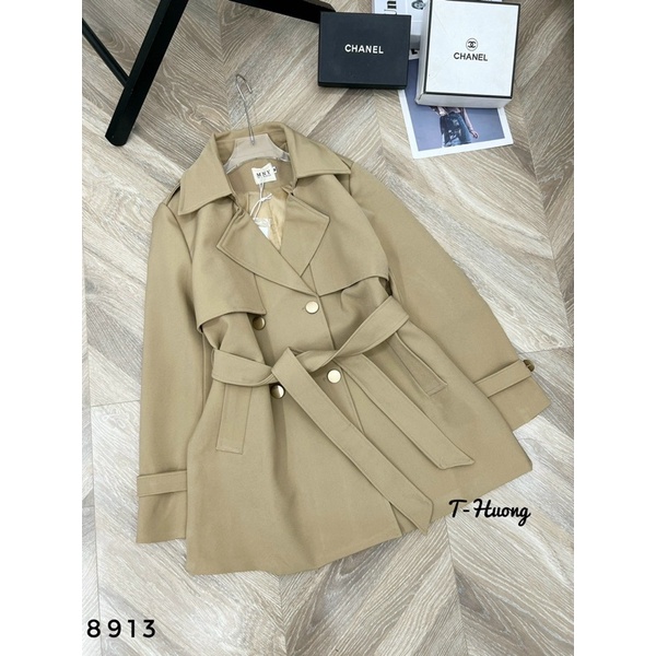 Áo măng tô nữ dáng lỡ, phong cách Hàn Quốc, chất kaki cao cấp