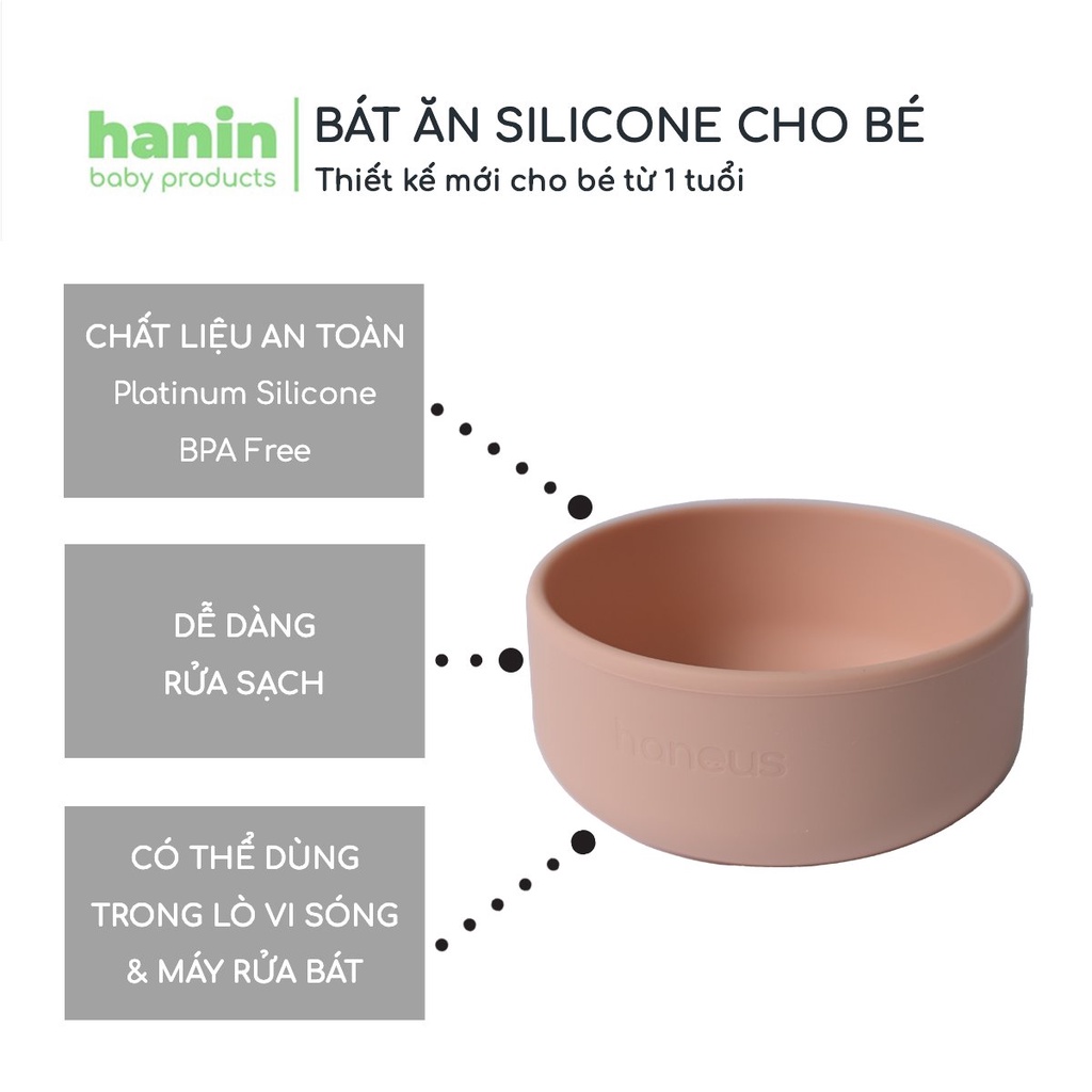 Bát ăn dặm Silicon đế chống trượt Toddler cho bé - Thương hiệu Hanin Baby - Tô ăn dặm cho bé