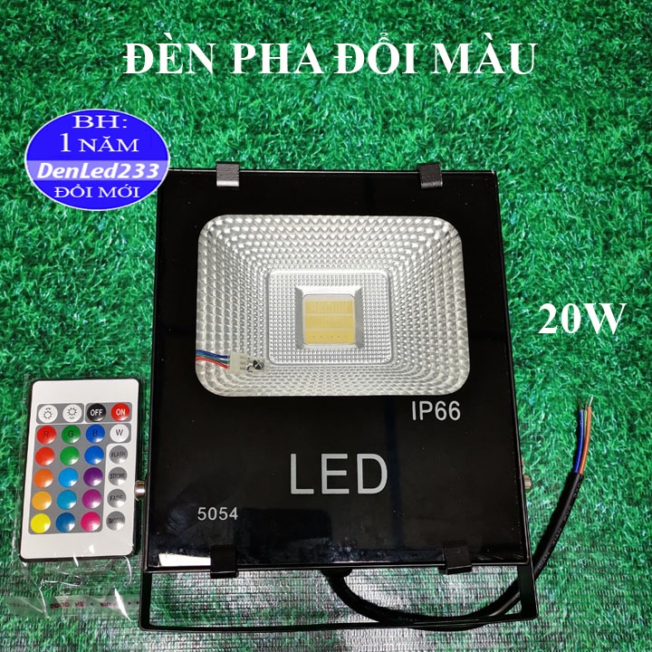 ĐÈN PHA LED 5054 20W ĐỔI MÀU, CHỌN MÀU TRÊN REMOTE (LOẠI MỚI)