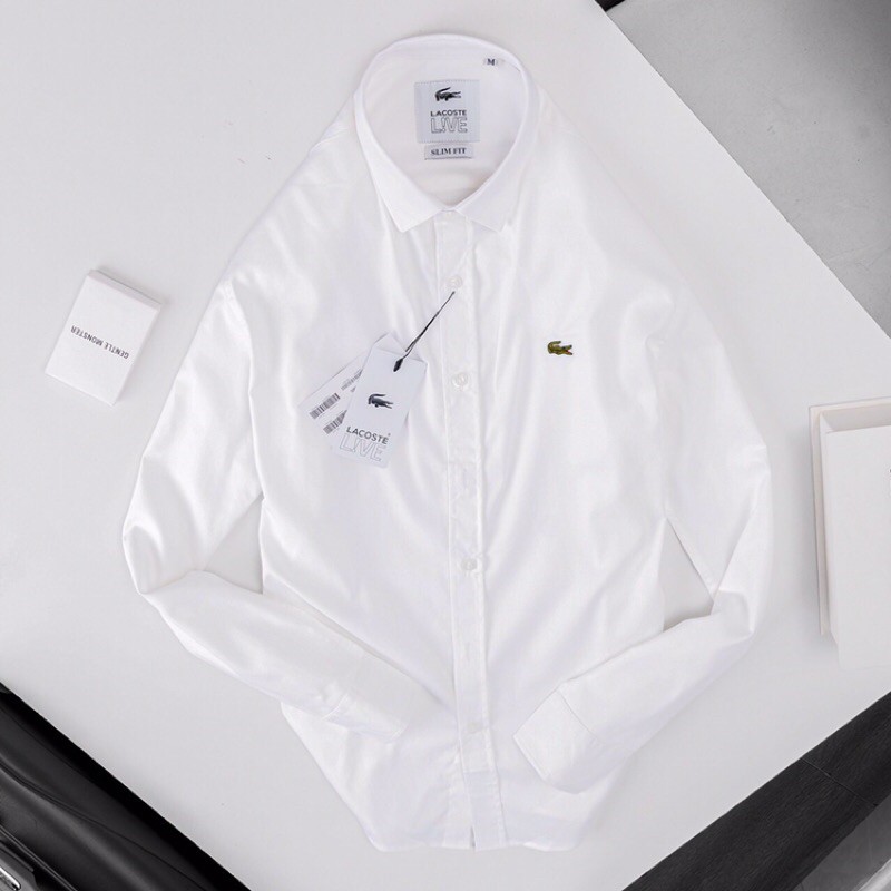 Áo sơ mi tay dài vải oxford cao cấp Lacoste Live slim fit