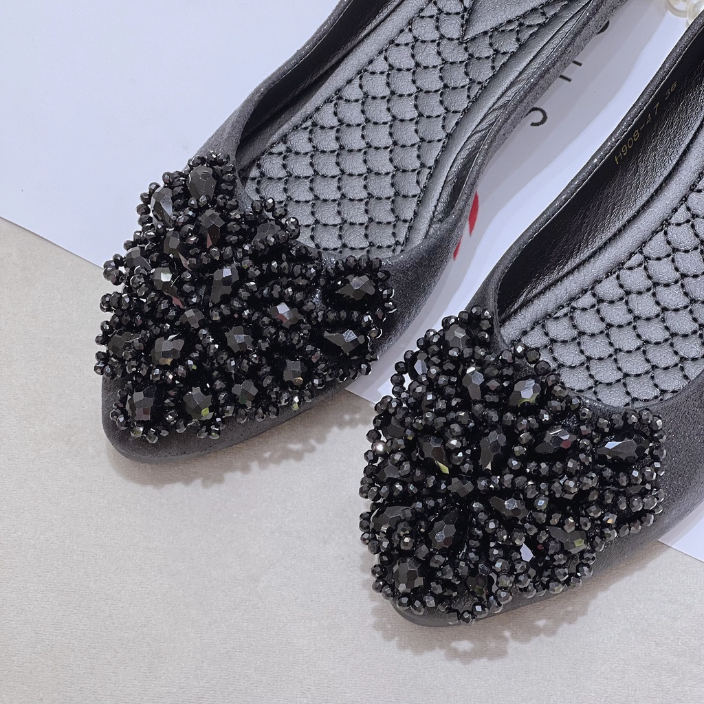 Min's Shoes - Giày Bệt Da Thật B280 Đen đá (Form Nhỏ đi Tăng Size)