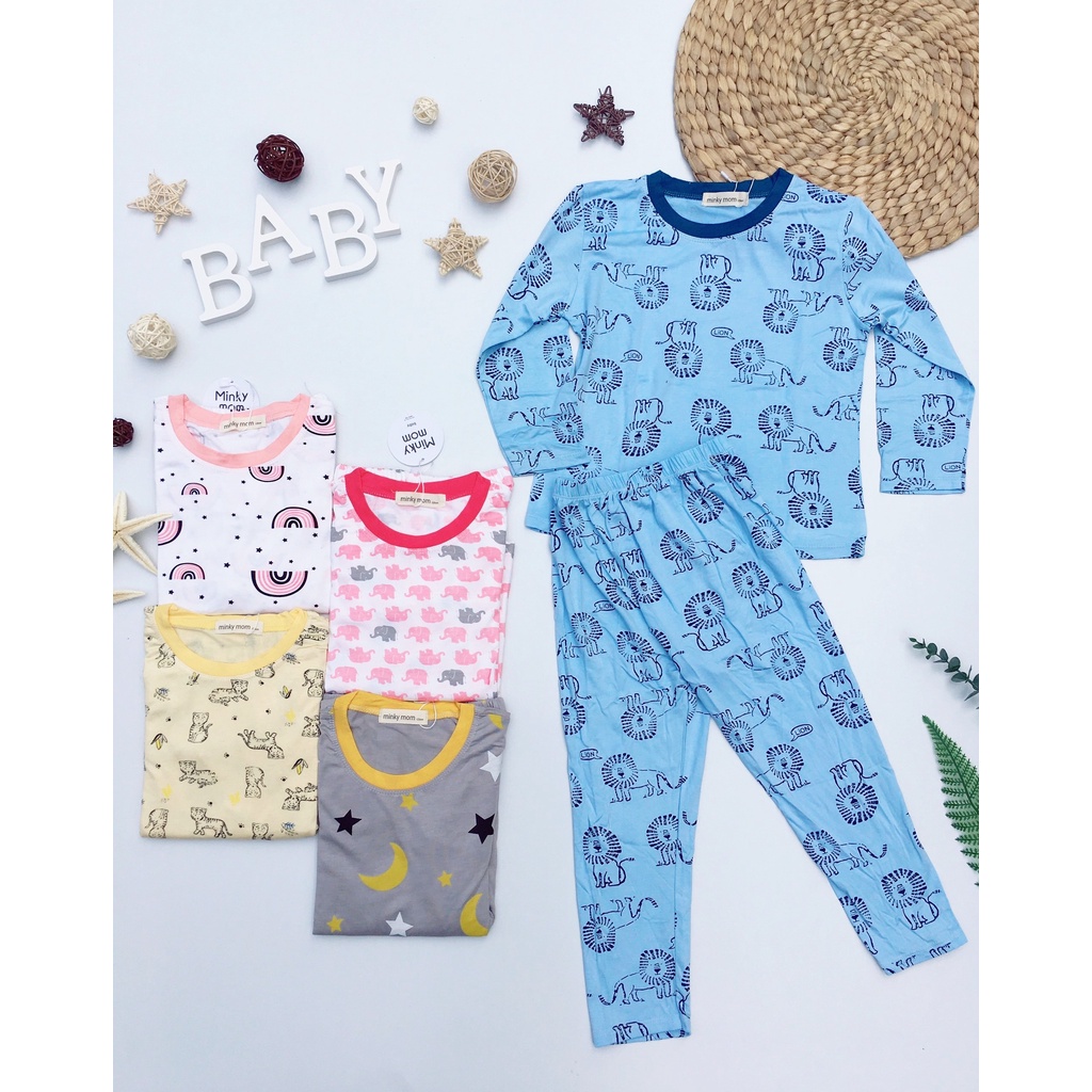[Bé 18-32kg] Bộ Dài tay SIZE ĐẠI voi hồng Minky Mom Thun Lạnh mềm mịn mát cho bé trai, bé gái từ 18-32kg [ HÀNG CHUẨN ]