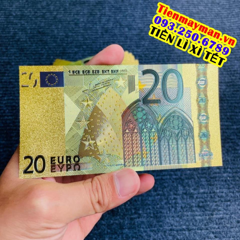 Tờ Tiền Kỉ Niệm 20 EURO Plastic Mạ Vàng Lì Xì Tết May Mắn