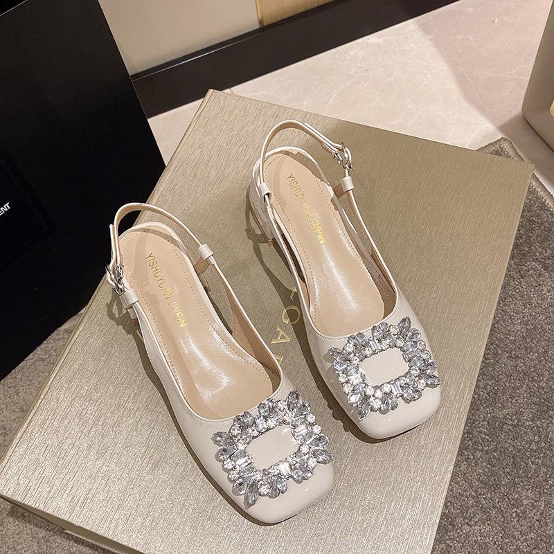 Giày cao gót đính đá phong cách Hàn Quốc thời trang xuân thu cho nữ