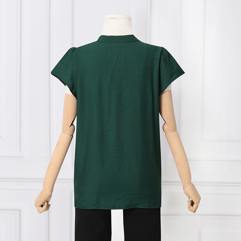 Áo sơ mi Zanzea tay ngắn cổ chữ V màu trơn thời trang cho nữ