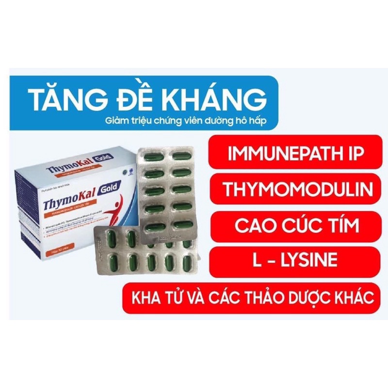 Viên uống tăng cường sức đề kháng Thymokal gold hộp 30 viên