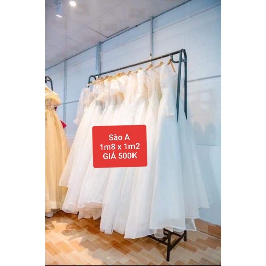 Sào Treo Váy Cưới, Sào Treo Áo Dài Shop Thời Trang Cao 1m8 x 1m2/1m4 - Sắt + Sơn Tĩnh Điện Chống Hoen Gỉ