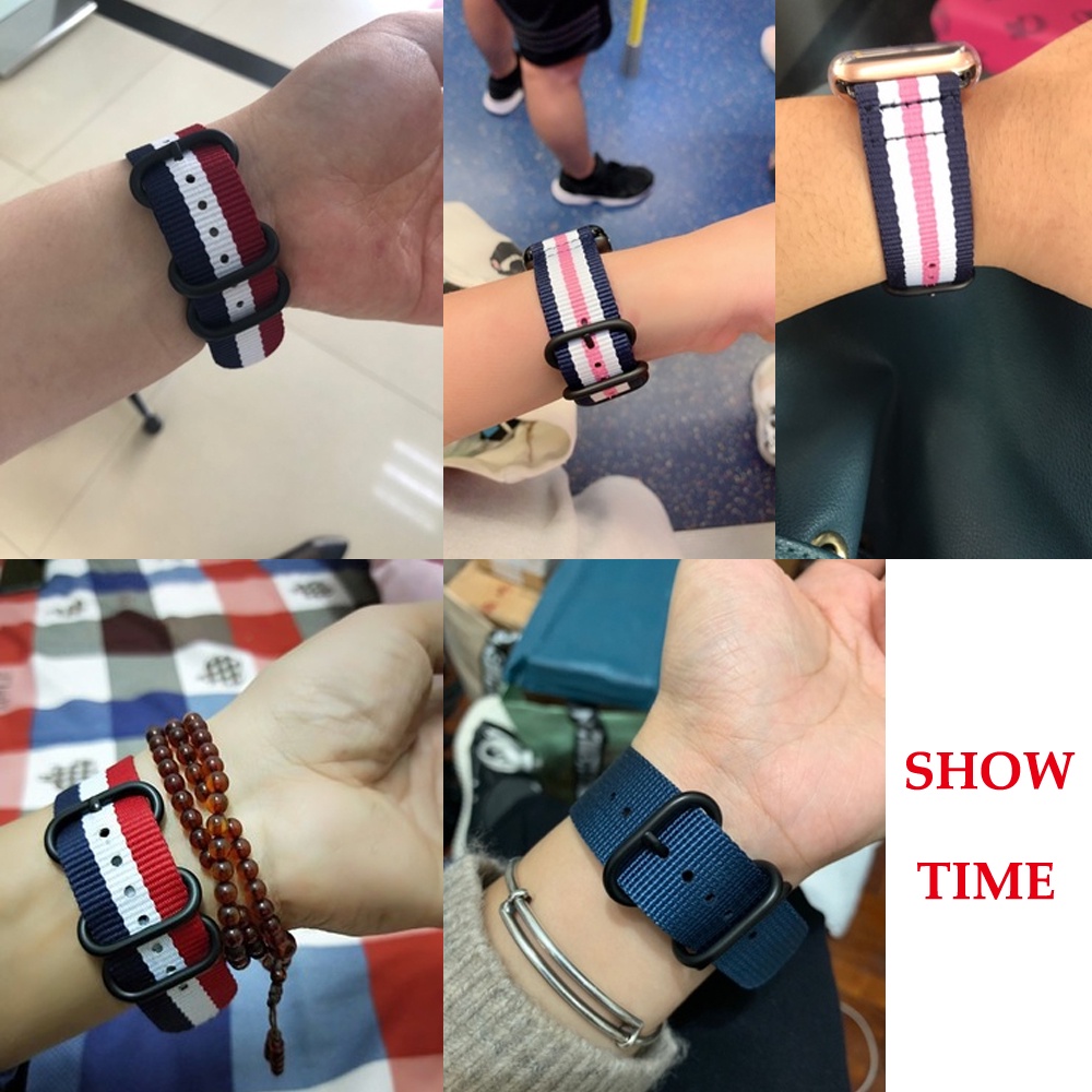 Dây Đeo Sợi Nylon 18Mm 20Mm 22Mm Cho Đồng Hồ Samsung Galaxy Watch 46Mm 42Mm Active2 Active1 Gear S3 Frontier