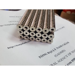Nam châm 12.5x6 lỗ 3.7/5.5mm