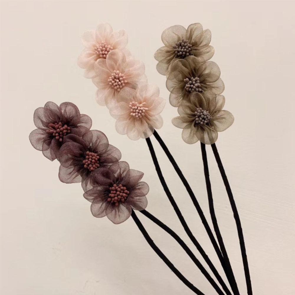 IVORY Dụng Cụ Búi Tóc Họa Tiết Hoa Xinh Xắn Cho Nữ