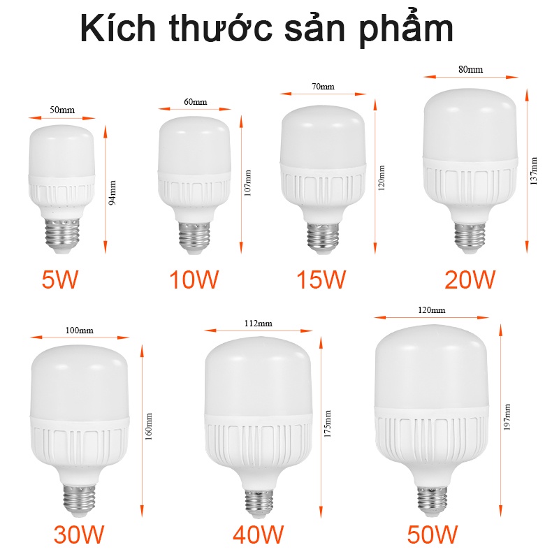 Bóng đèn led rạng đông CHUANGYANG tiết kiệm năng lượng E27 5W 10W 15W 20W 30W 40W 50W
