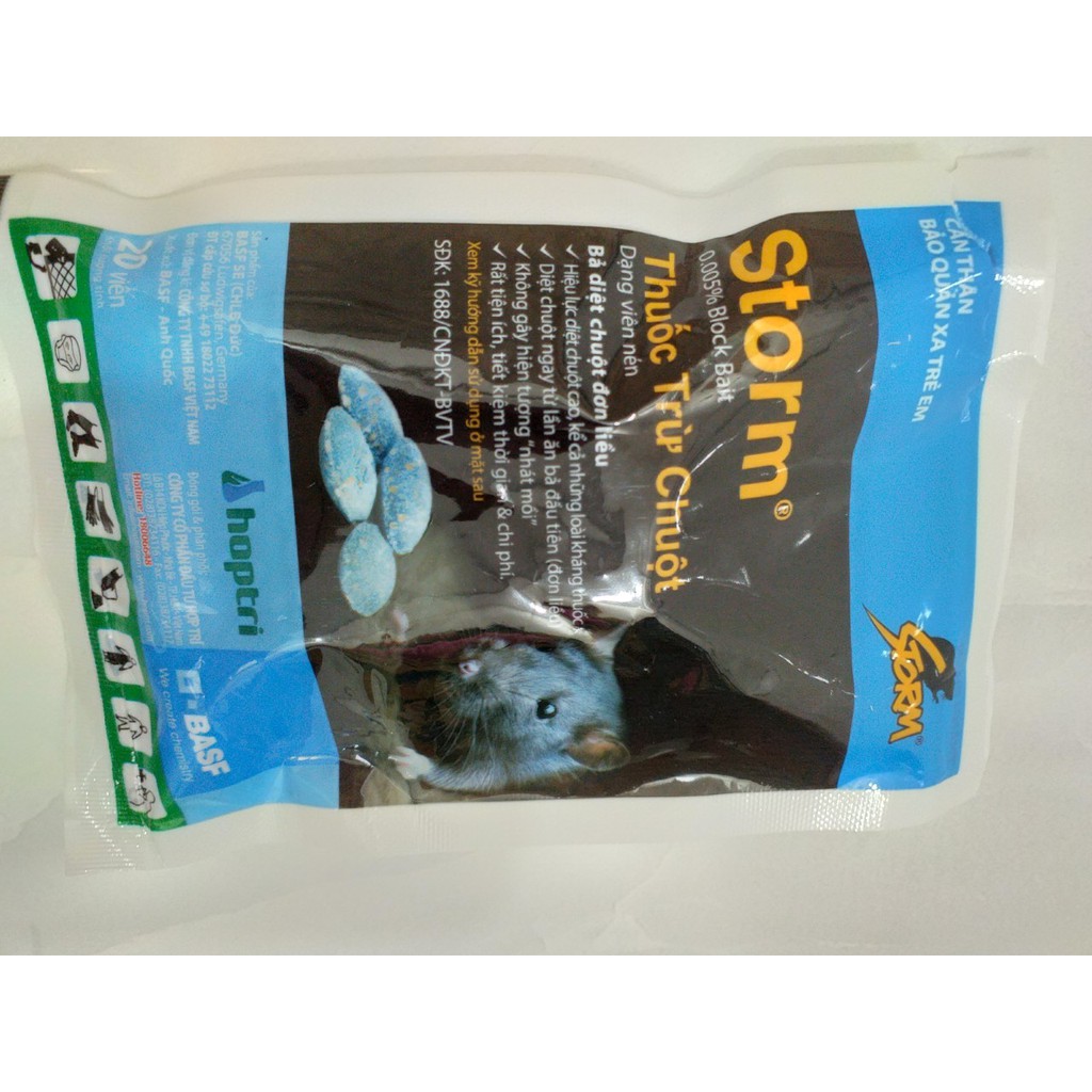 Combo 5 gói thuốc diệt chuột Storm gói 20 viên