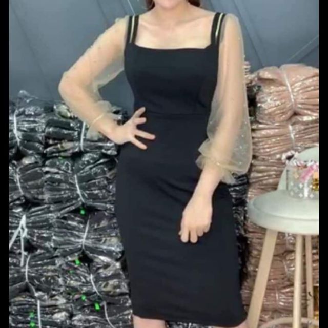 Đâm body den tay viền lươi kim tuyến + khoát jean