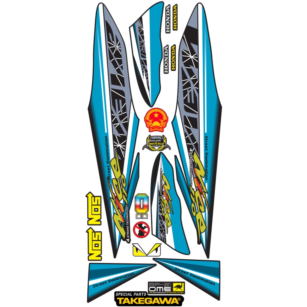 Tem xe wave  Chế NICE 6 Phối Màu