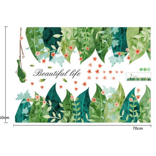 Decal dán tường - Giấy dán tường - Hàng rào cây - decal chân tường - XH7221 | BigBuy360 - bigbuy360.vn