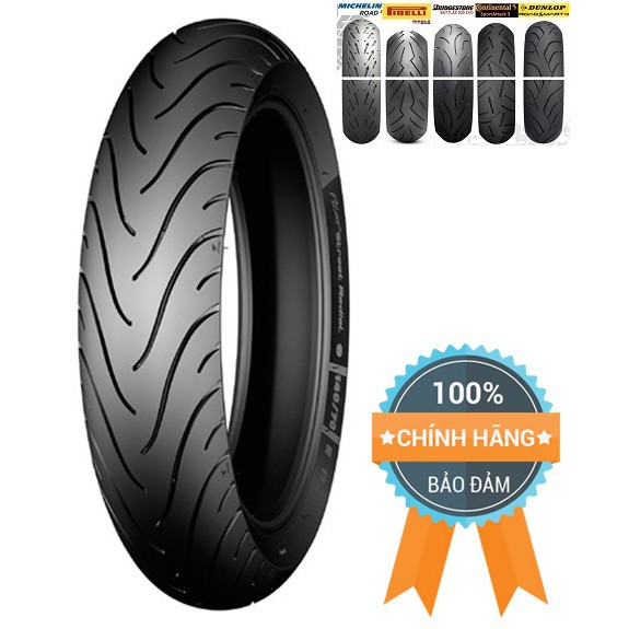 Vỏ Michelin Pilot Street Radial 120/160/180 vành/mâm 17 inch (Thái Lan), không ruột (TL)