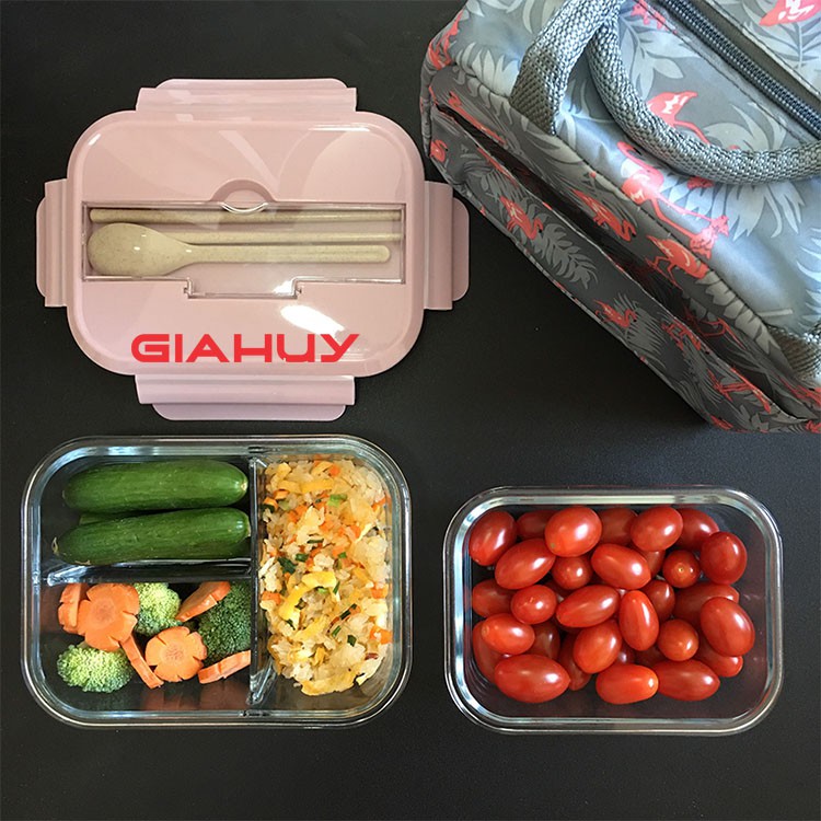 Hộp cơm thủy tinh, Hộp đựng thức ăn, thực phẩm siêu bền - Chia ngăn tự ghép bộ | BigBuy360 - bigbuy360.vn