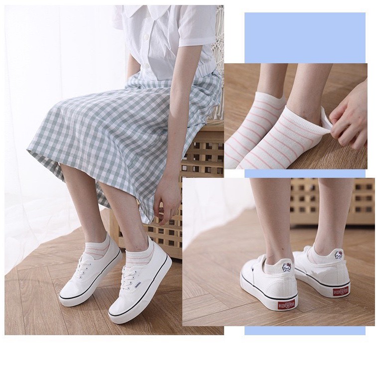 Tất cổ thấp Bivota vớ nữ Kitty hồng cổ ngắn siêu đáng yêu T77