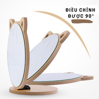 Gương Gỗ Hàn Quốc Tai Mèo Size Lớn  GGTM