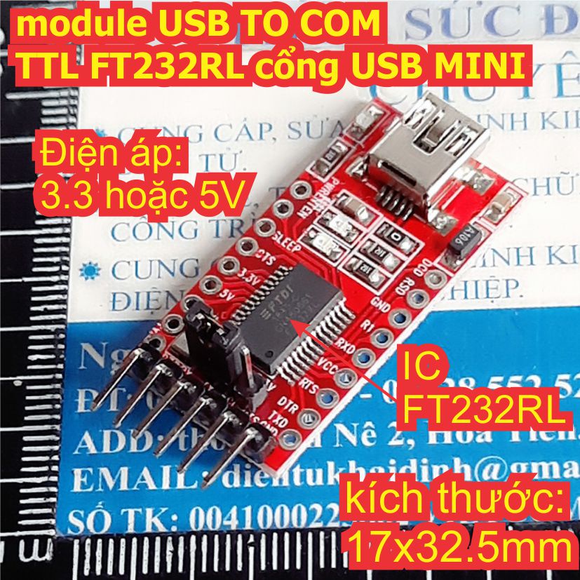 module USB TO COM TTL FT232RL FT232 cổng USB MINI kde0009