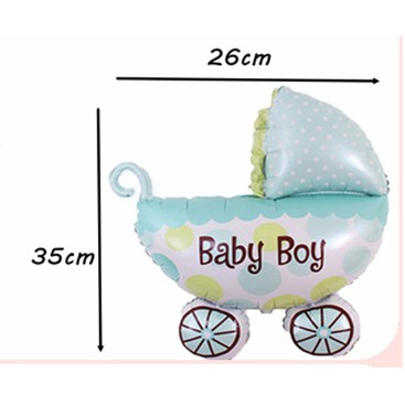 Bong bóng hình size nhỏ 35cm to 65cm Vương Miện Xe Nôi Bình Sữa Bàn Chân Ngựa Gỗ trang trí sinh nhật cho bé trai và gái