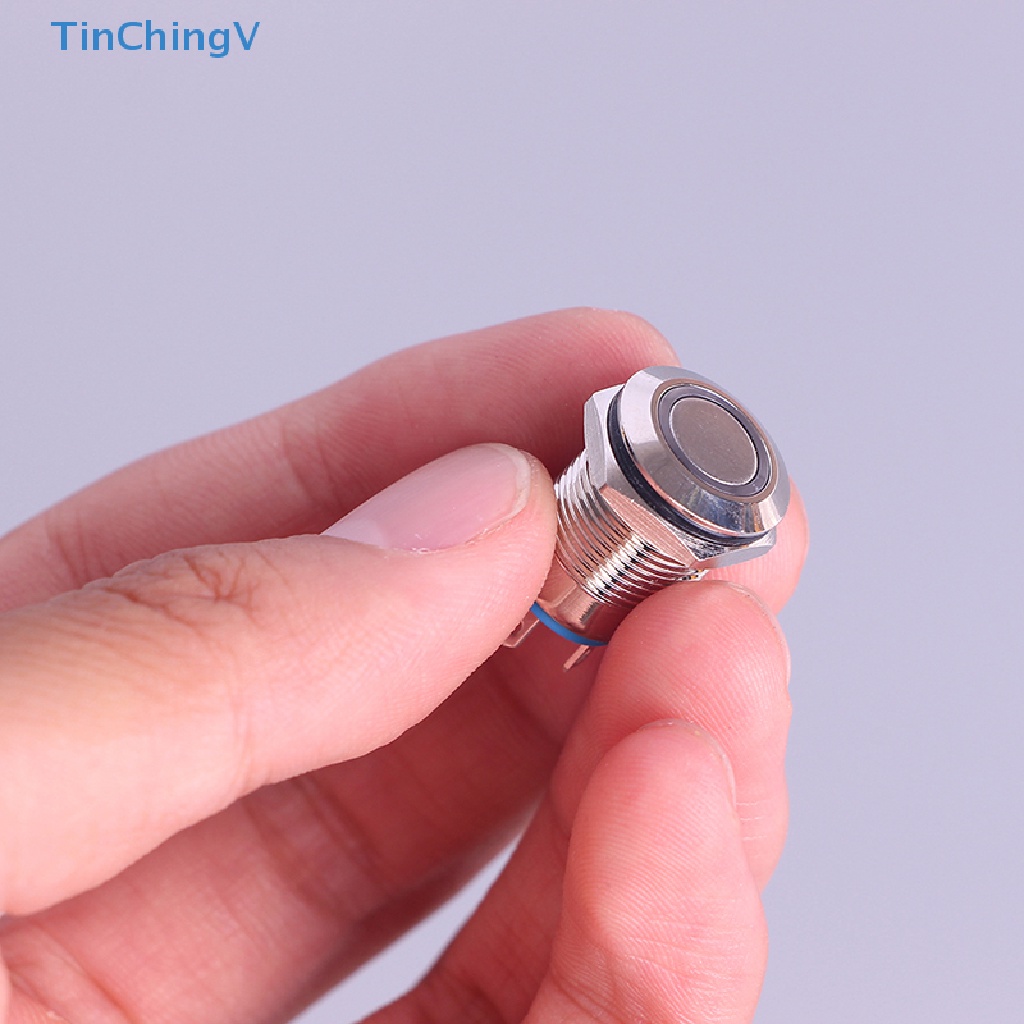 [TinChingV] Nút Nhấn Kim Loại 12mm Công Tắc Đèn LED Hình Tròn Màu Đen
