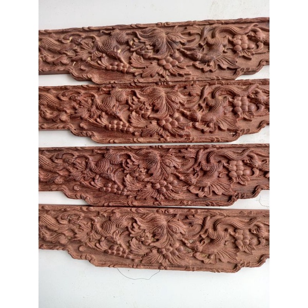 Bộ 4 tang chạm sóc nho gỗ cẩm để làm lồng vuông thái sing cho chim chào mào