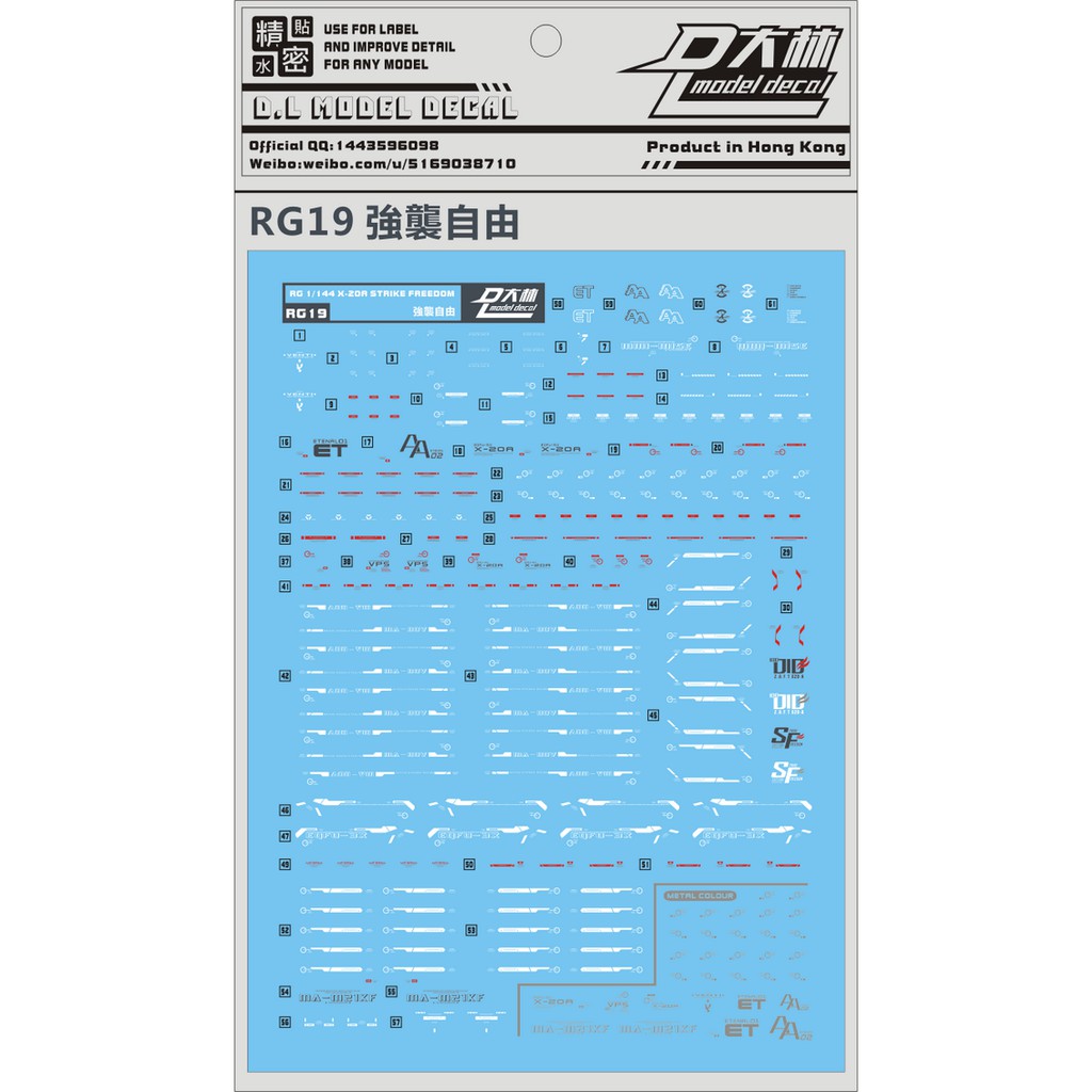 Decal nước RG Strike Freedom Gundam