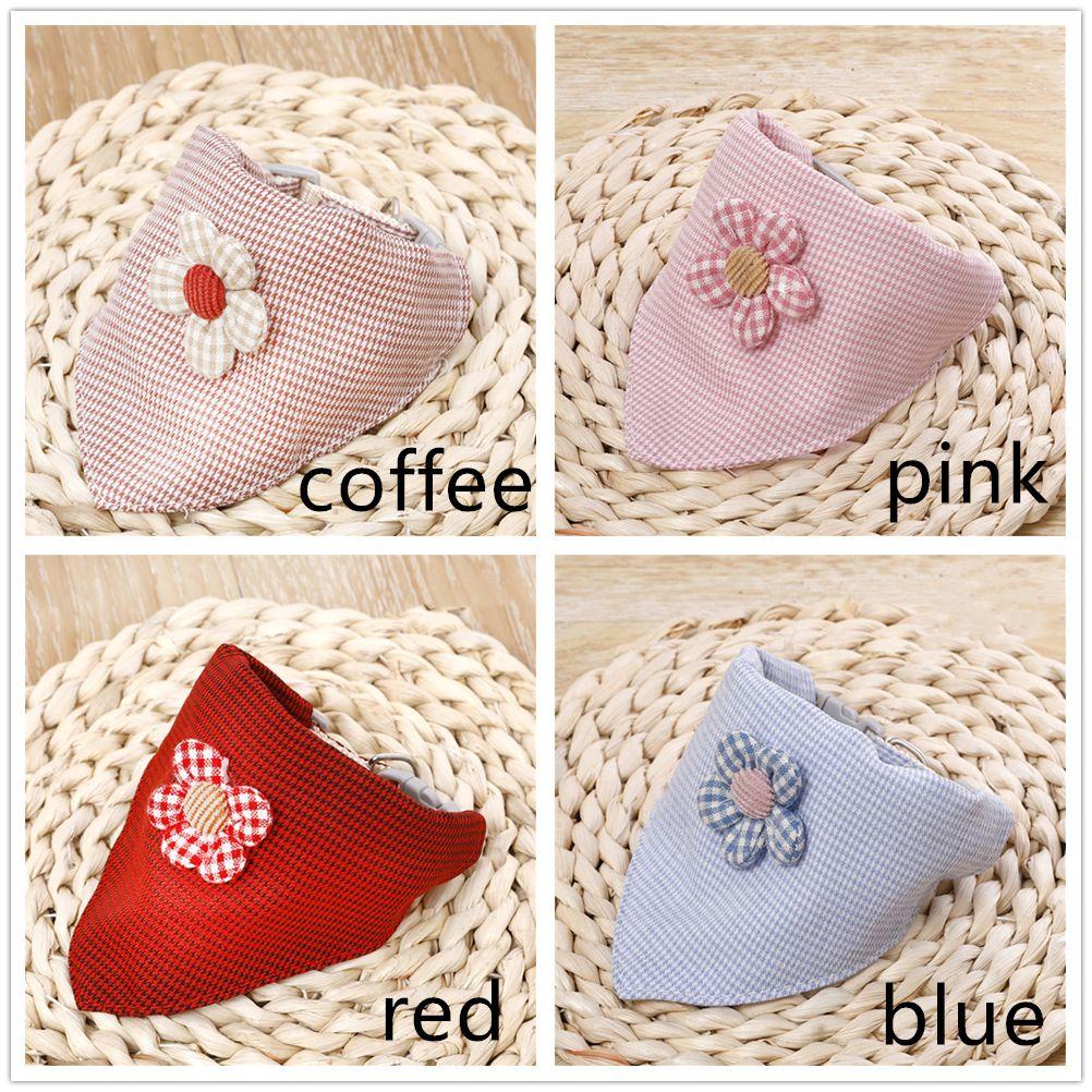 LAYOR1 Khăn Choàng Cổ Tam Giác Họa Tiết Hoa Xinh Xắn Cho Mèo Cưng