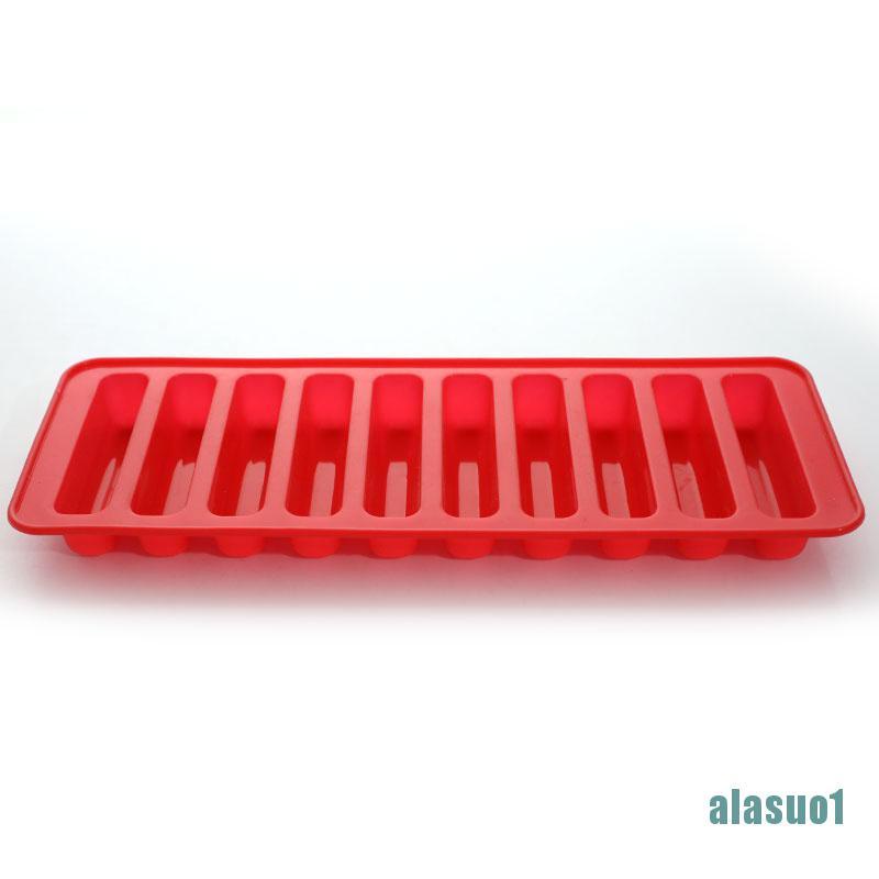 Khuôn silicon làm đá viên 10 ngăn hình dải dài DIY đa năng