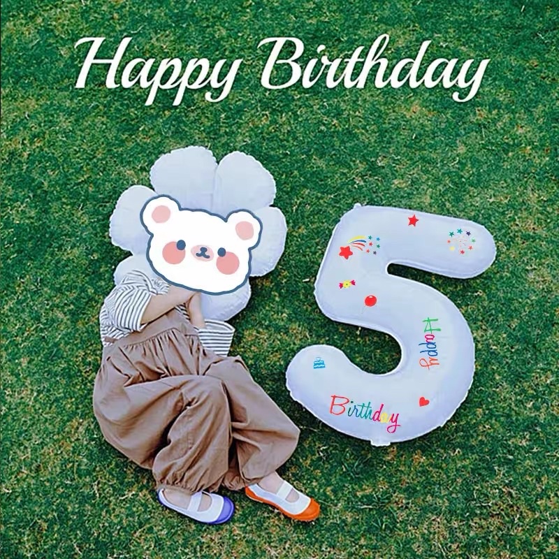 Decal dán bóng hoạ tiết đủ màu + 1 số tuổi màu trắng