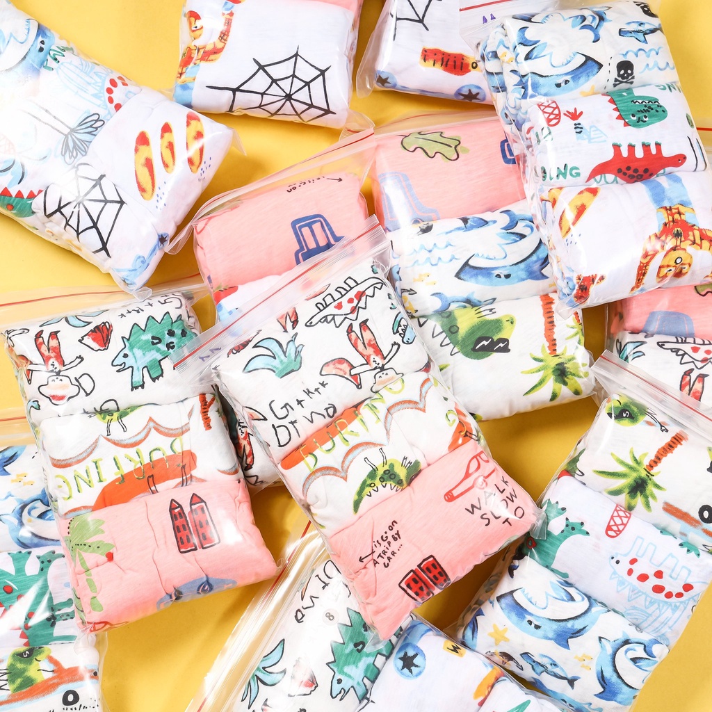 SET 3 BỘ BA LỖ SỢI TRE HỌA TIẾT BÉ TRAI MỀM MÁT 11-33KG BIGBABY SHOP