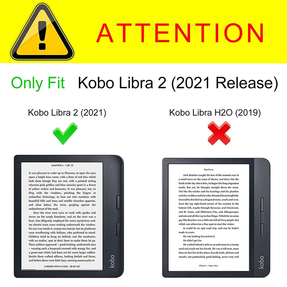 Ninki Bao Da PU Có Khóa Nam Châm Và Ngăn Đựng Thẻ Cho Kobo Libra 2 eReader 7",Premium Quality PU Leather Cover with Magnet Closure, Stand, Card Slot for Kobo Libra 2 2021