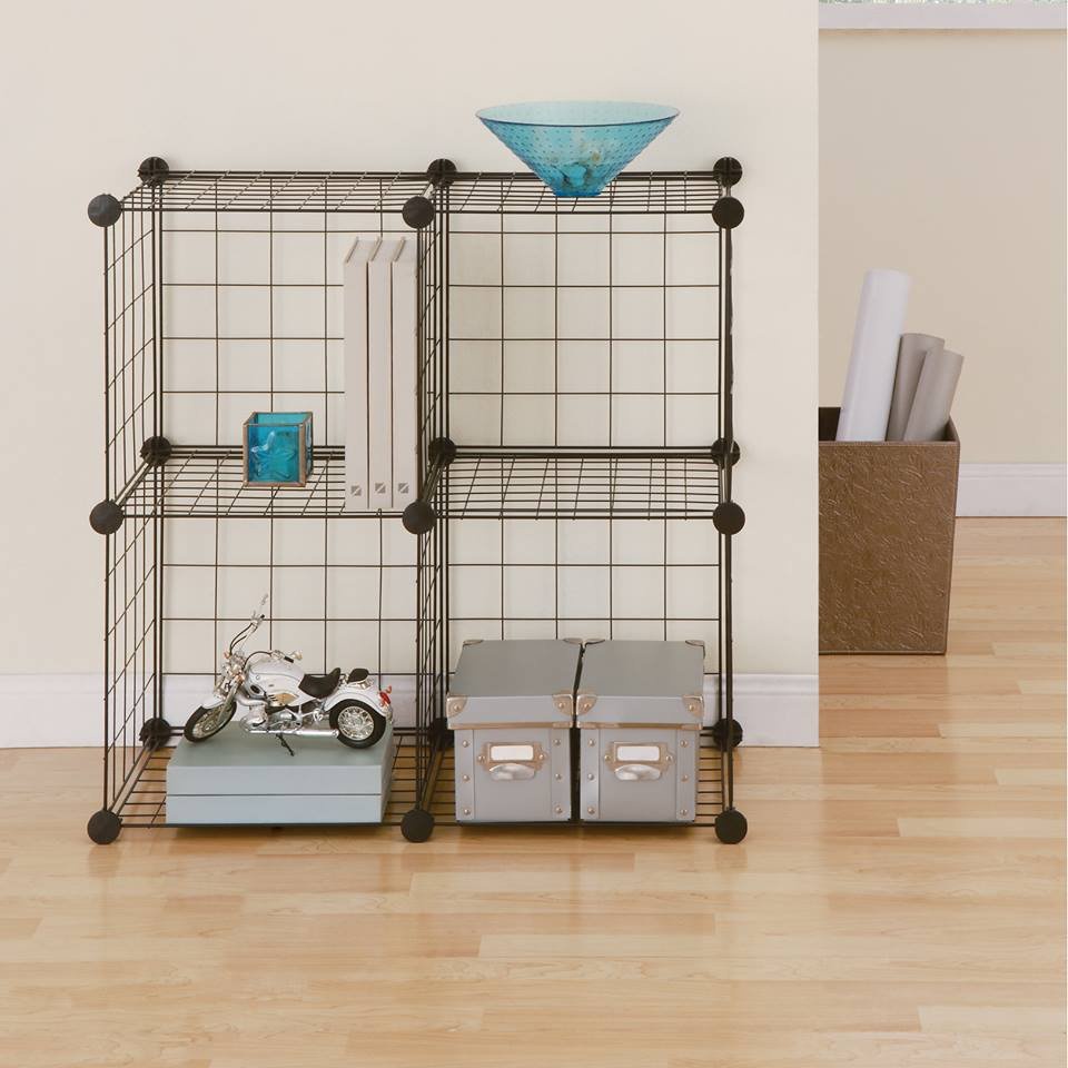 (140*35*35cm) Kệ 4 Ô Kệ Sắt Lưới Nghệ Thuật Lắp Ghép Đa Năng Tiện Dụng Metal Wire Shelving